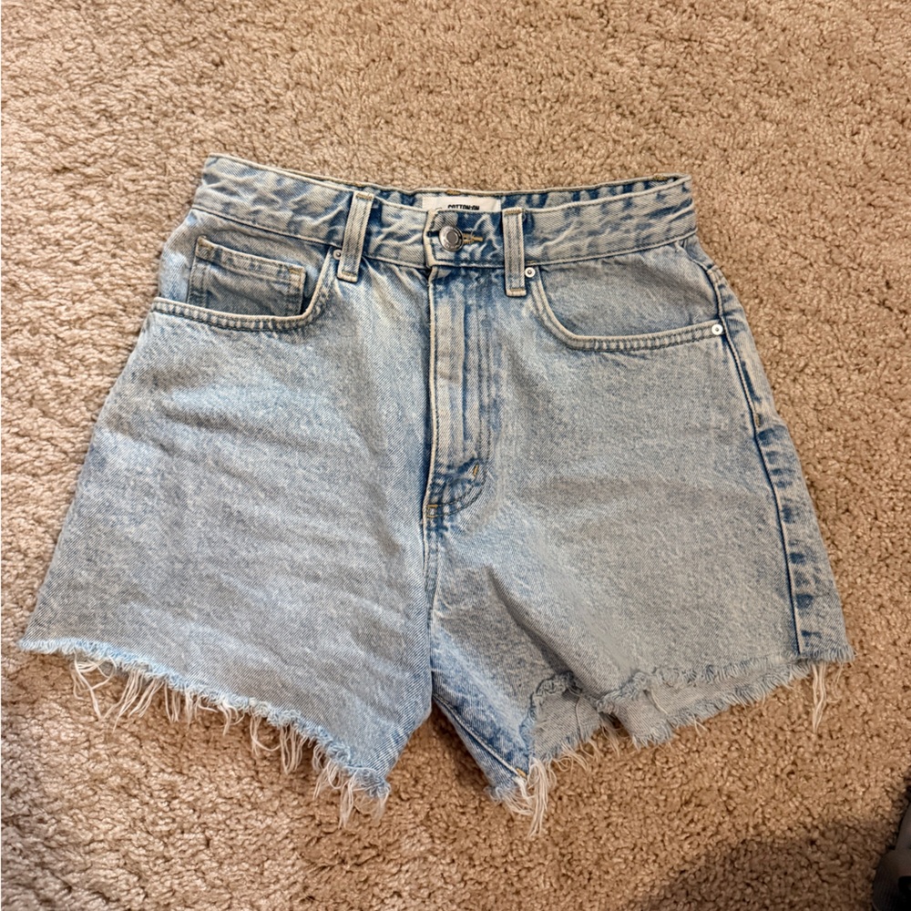 Cotton On Light Blue Frayed Hem Denim Shorts